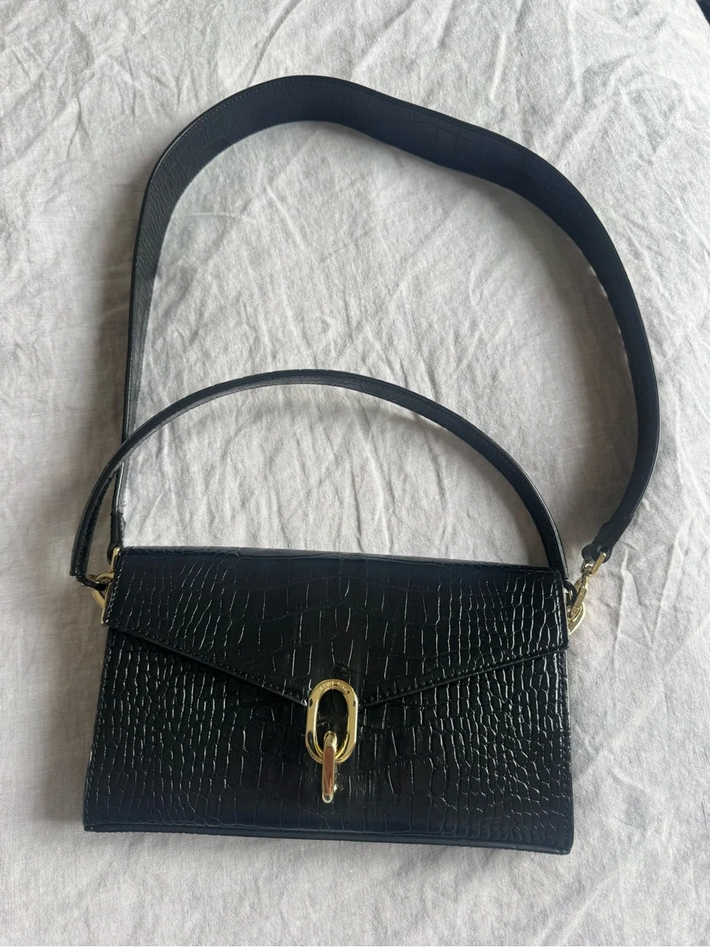 Anine Bing Colette Croc Shoulder Bag